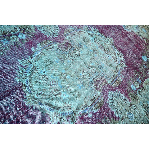 Turquoise vintage vloerkleed - 277x177 cm - HANDGEMAAKT