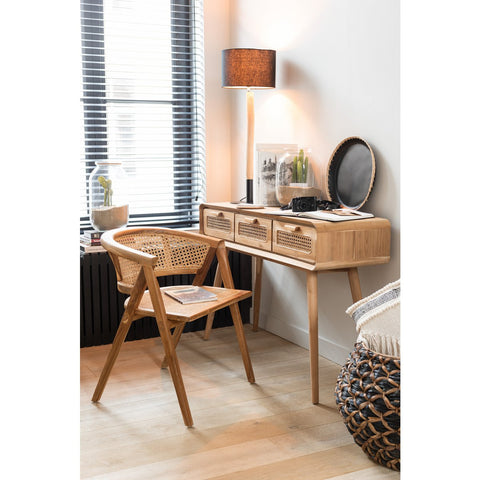 J-Line vaas Mand Roni Bol - hout - zwart/bruin - large - 41 cm hoog