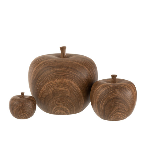 J-Line decoratie Appel - keramiek - bruin - large