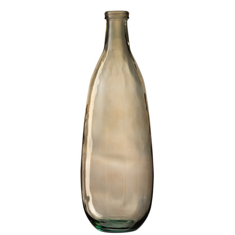 J-Line Vaas Fles Glas Lichtbruin Small