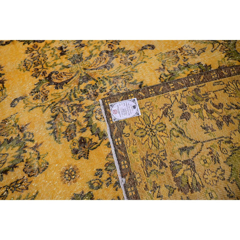 Geel vintage vloerkleed - 292x187 cm - HANDGEMAAKT