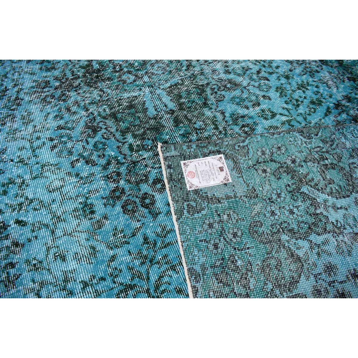 Blauw vintage vloerkleed - 258x153 cm - HANDGEMAAKT