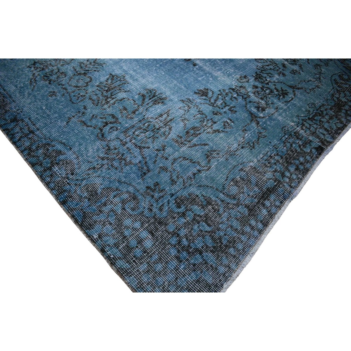Blauw vintage vloerkleed - 294x165 cm - HANDGEMAAKT