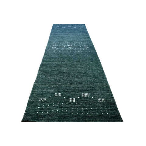 Gabbeh loper groen - 296x81 cm - HANDGEMAAKT