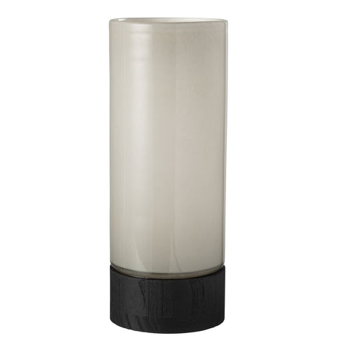 J-Line Windlicht/Vaas Ray Glas/Wilg Wit/Zwart Extra Large