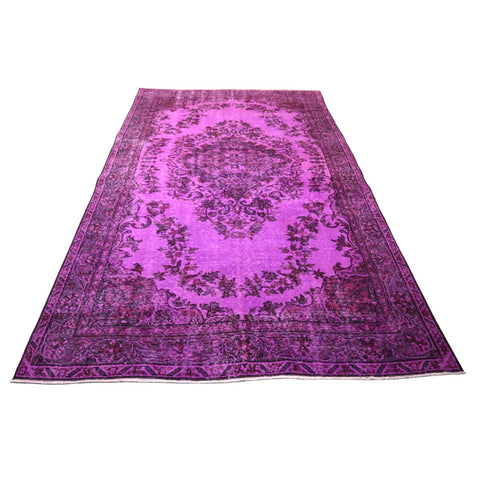 Paars vintage vloerkleed - 262x162 cm - HANDGEMAAKT