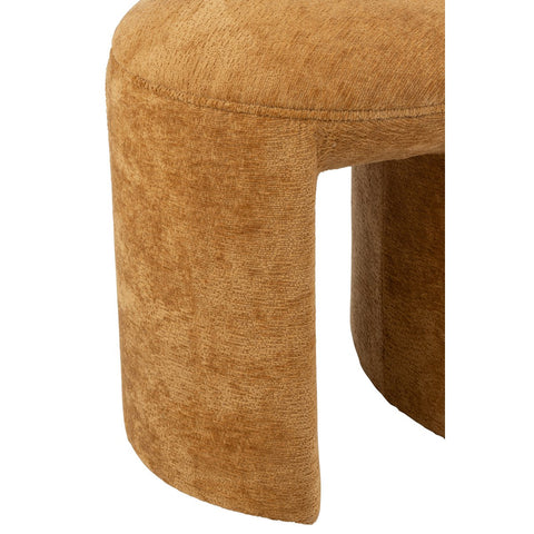 J-Line kruk Rond - textiel - oker