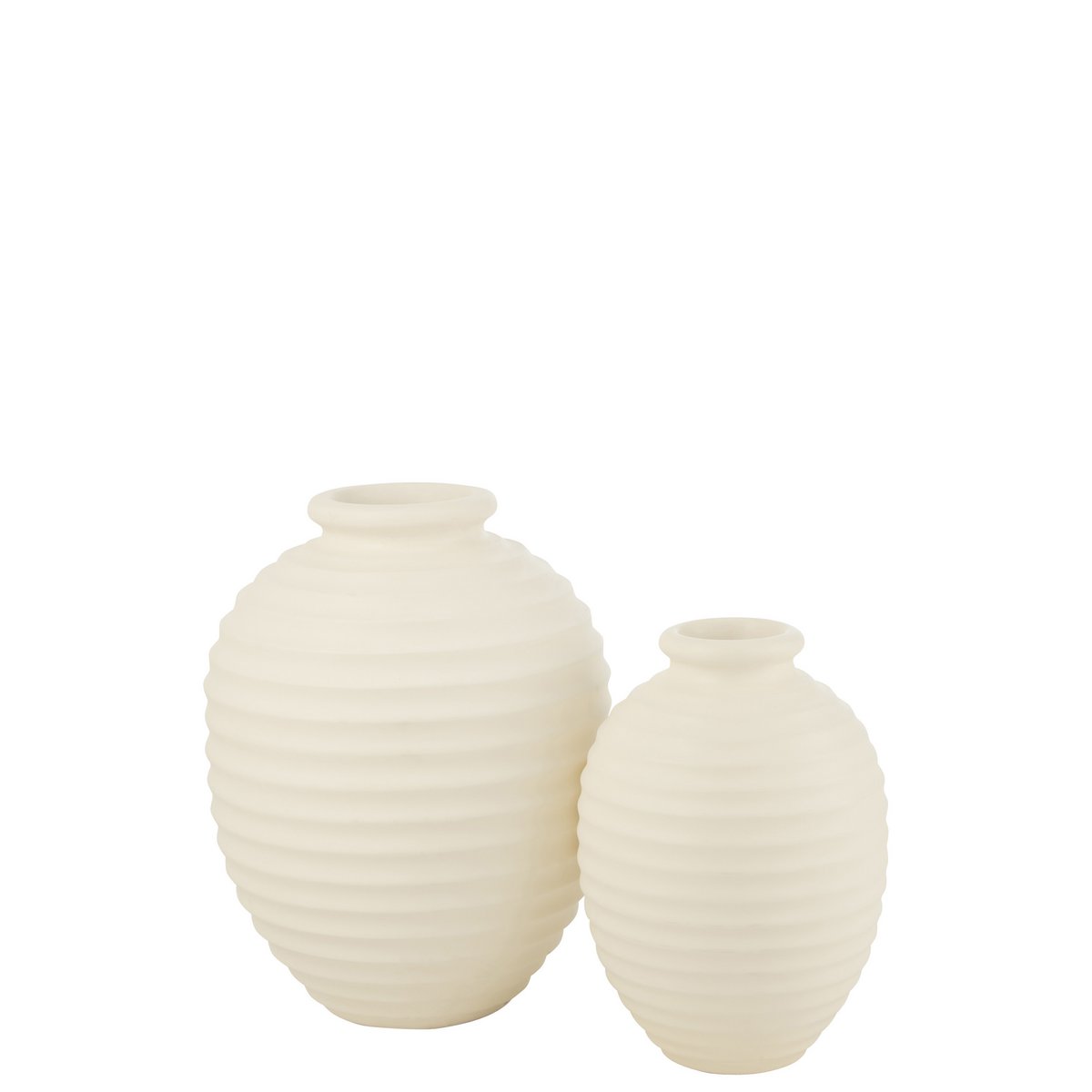 J-Line bloempot Ovaal Terracotta - keramiek - wit - large