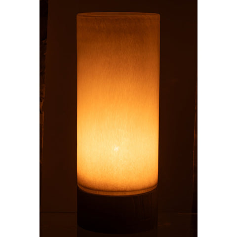 J-Line Windlicht/Vaas Ray Glas/Wilg Wit/Zwart Extra Large