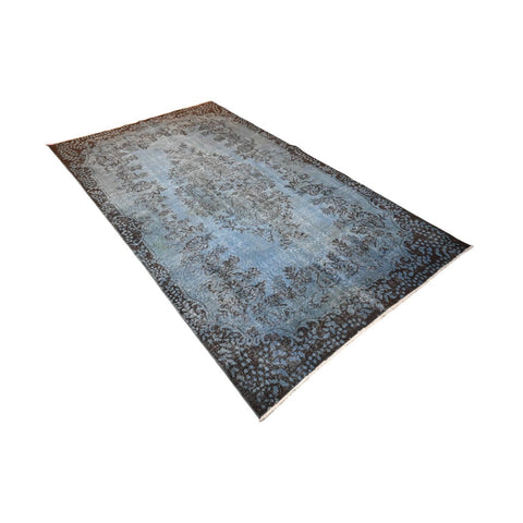 Blauw vintage vloerkleed - 274x152 cm - HANDGEMAAKT