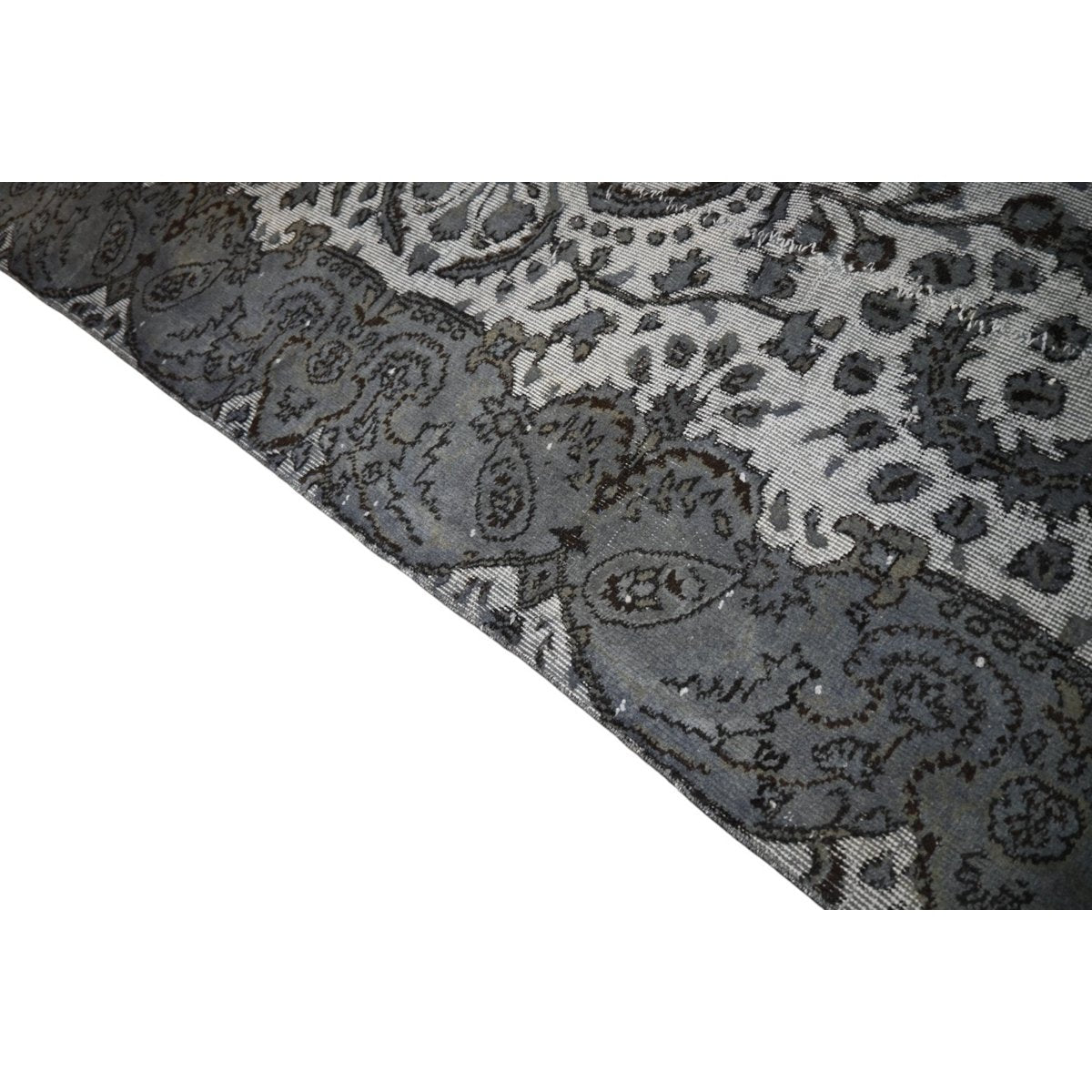 Grijs carved vintage vloerkleed - 258x167 cm - HANDGEMAAKT