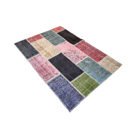 Patchwork vloerkleed - 170x116 cm - HANDGEMAAKT