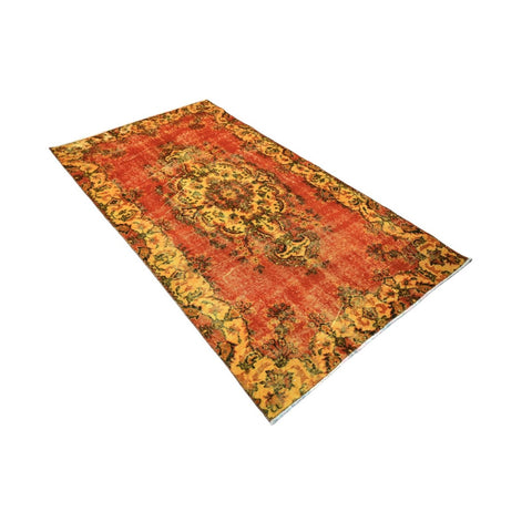 Oranje vintage vloerkleed - 208x113 cm - HANDGEMAAKT