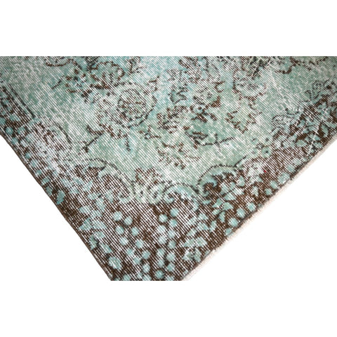 Turquoise vintage vloerkleed - 216x116 cm - HANDGEMAAKT