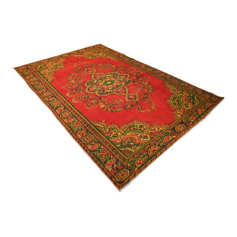 Rood vintage vloerkleed - 273x184 cm - HANDGEMAAKT