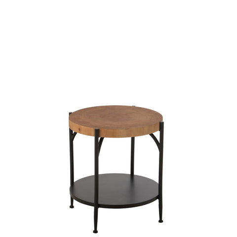 J-Line Bijzettafel Bio Mdf/Ijzer Zwart/Naturel