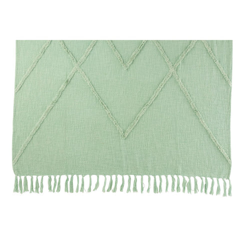 J-Line Plaid ruit - katoen - lichtgroen - 130 x 170 cm
