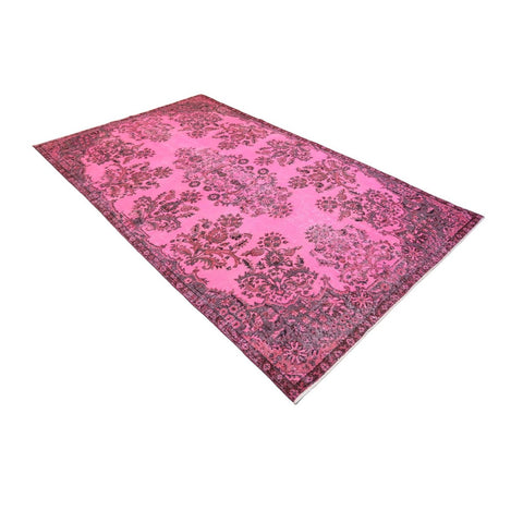 Roze vintage vloerkleed - 265x153 cm - HANDGEMAAKT