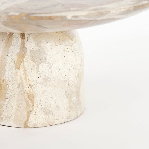 Finnos Taartplateau - H11 x Ø25 cm - Marmer - Beige