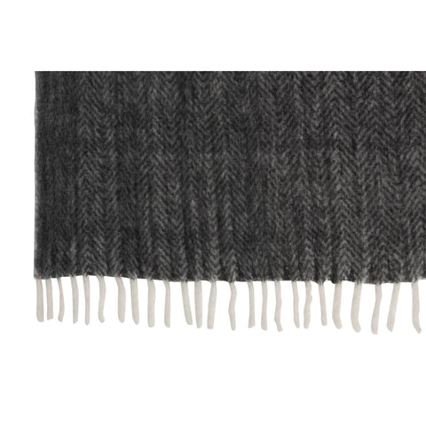 J-Line Plaid - polyester - zwart/ wit - 190 x 136 cm