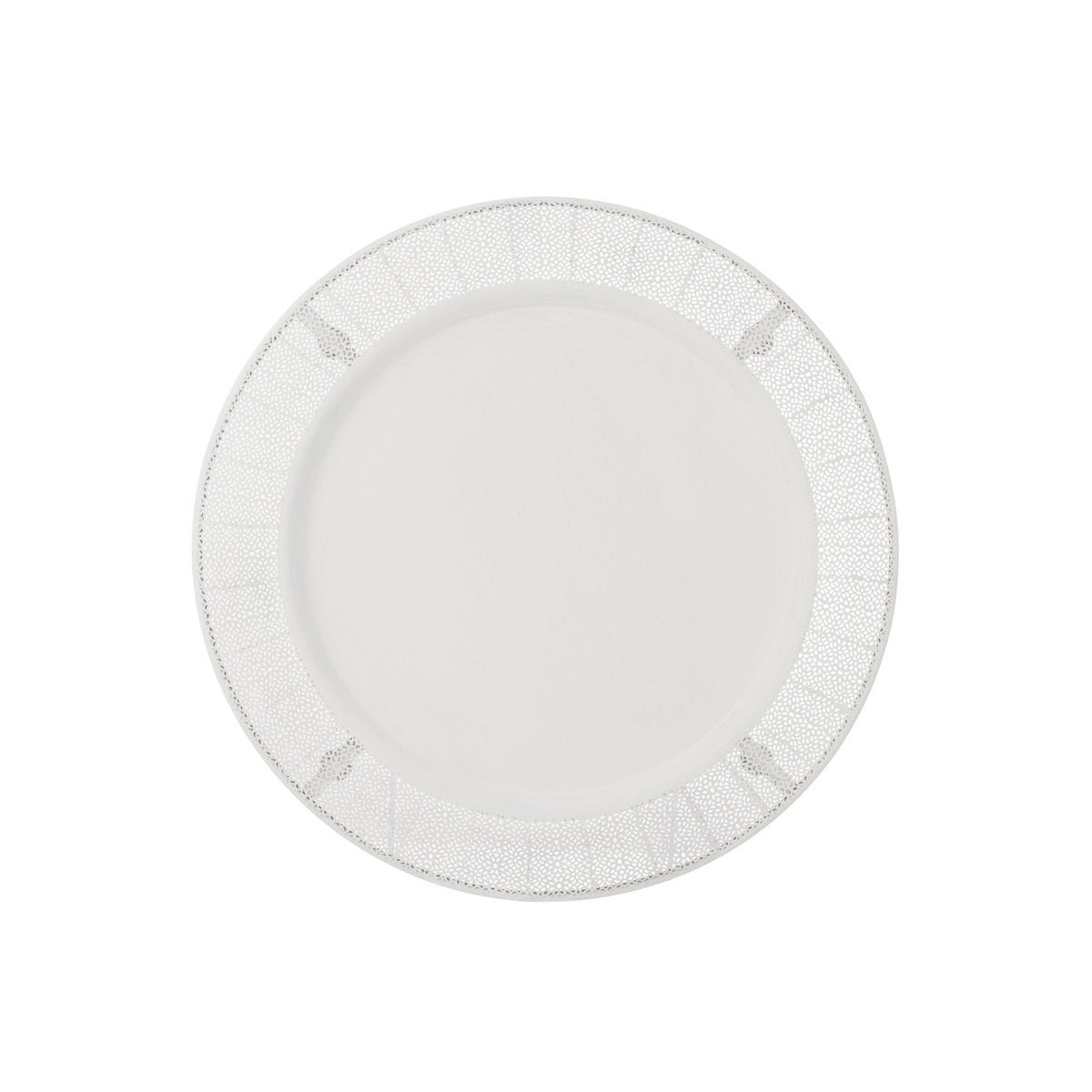 J-Line Antiek plateau - dienblad - metaal - wit