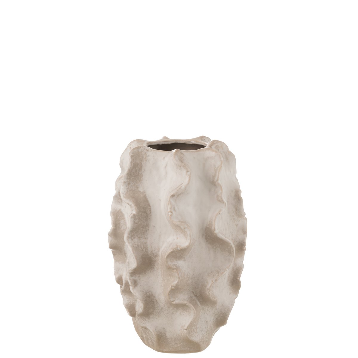 J-Line Vaas Abstract Golven Klei Beige Small