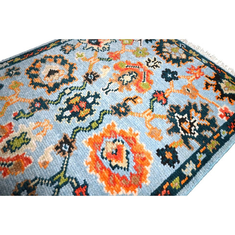 Blauw Azeri vloerkleed - 95x67 cm - HANDGEMAAKT