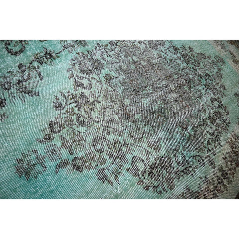 Turquoise vintage vloerkleed - 286x190 cm - HANDGEMAAKT
