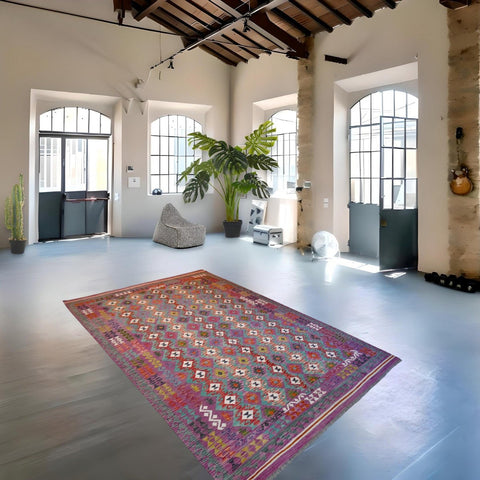 Kleurrijke kelim - 300x205 cm - HANDGEMAAKT