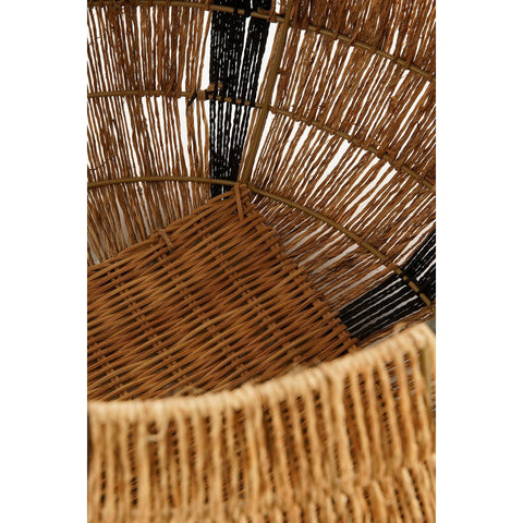 Liliano Mand - Set van 2 - H48 x Ø50 cm - Jute - Zwart