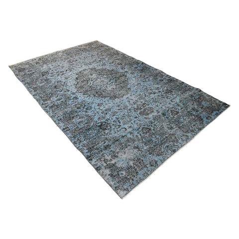 Blauw vintage vloerkleed - 275x170 cm - HANDGEMAAKT