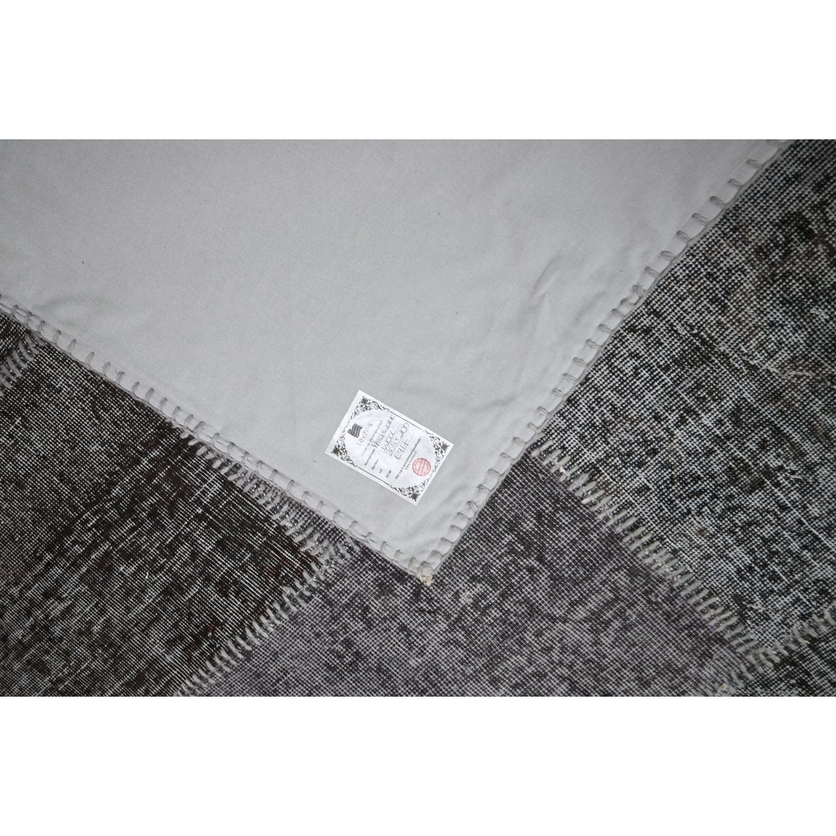Grijs patchwork vloerkleed - 305x200 cm - HANDGEMAAKT