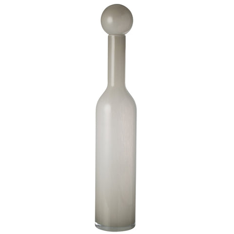 J-Line Vaas Fles+Stop Effen Glas Wit Large