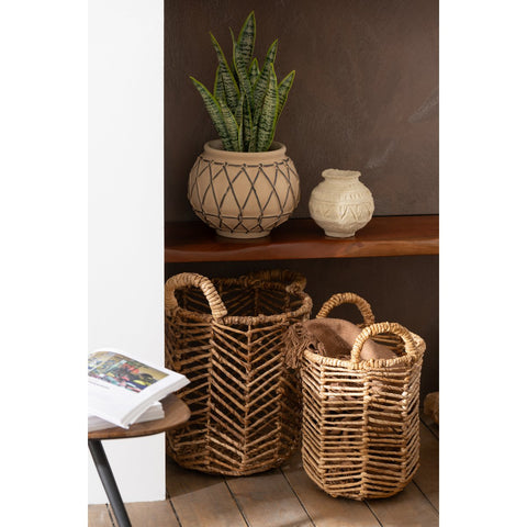 J-Line Manden Bananen - hout/jute - naturel