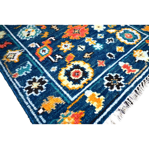 Blauw Azeri vloerkleed - 93x68 cm - HANDGEMAAKT
