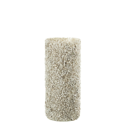 J-Line kaarshouder Rock - glas/steen - wit - large