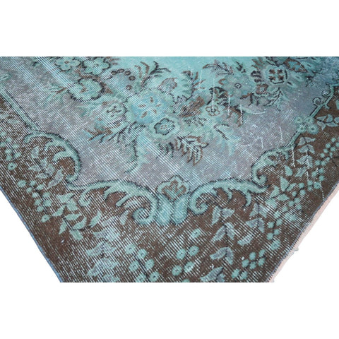 Turquoise vintage vloerkleed - 297x185 cm - HANDGEMAAKT
