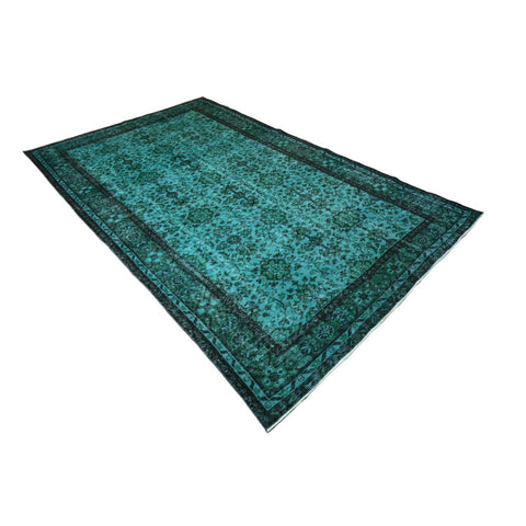 Turquoise vintage vloerkleed - 277x167 cm - HANDGEMAAKT