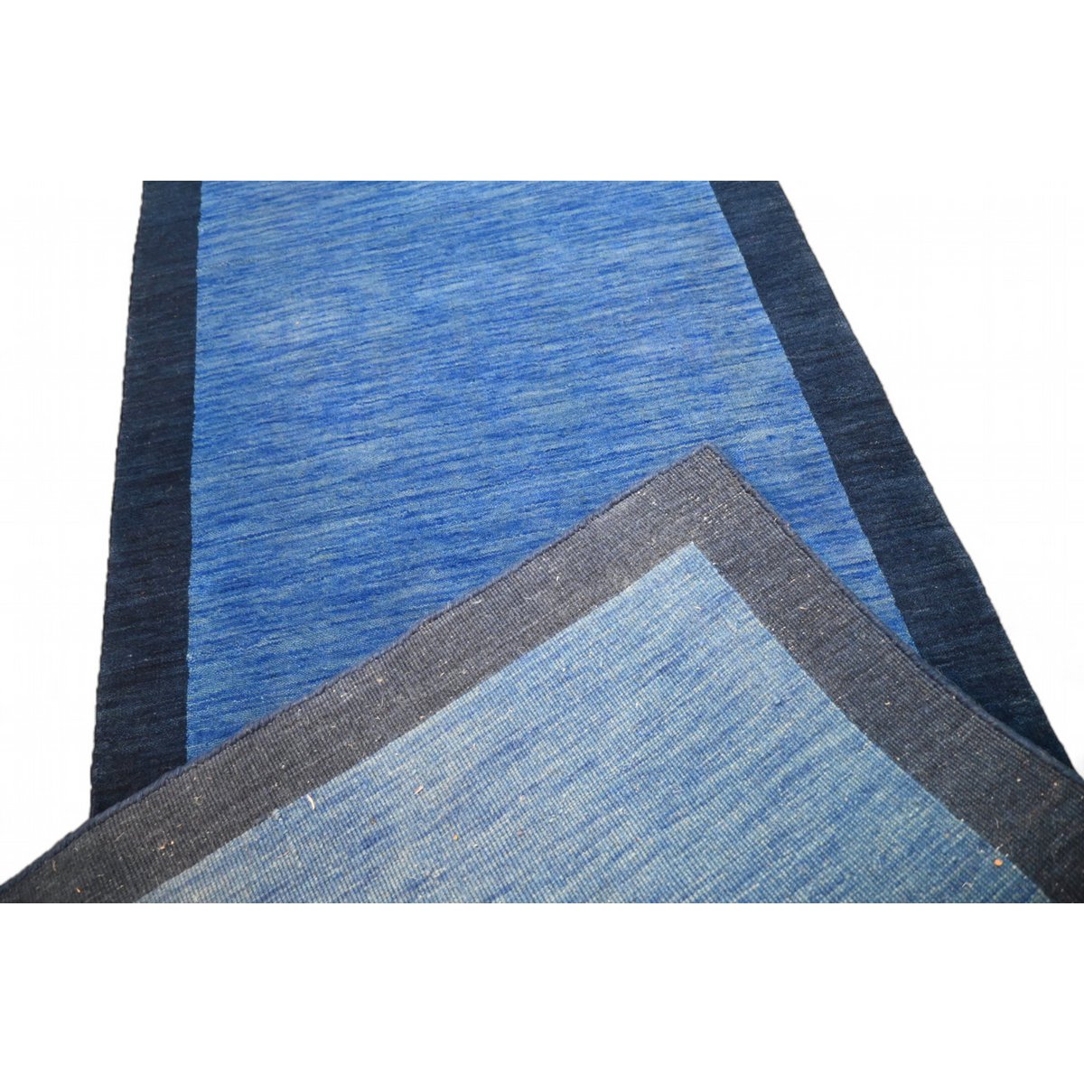 Blauw Gabbeh loper - 312x85 cm - HANDMGEMAAKT