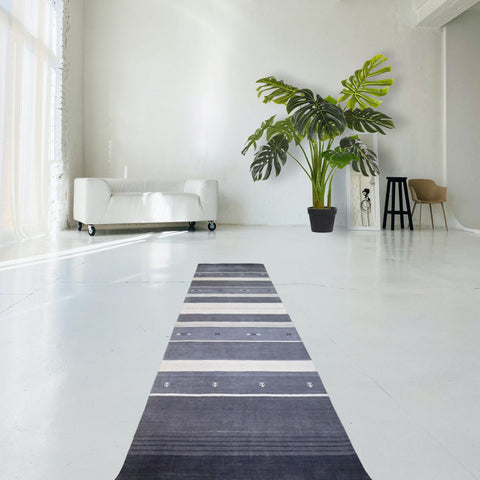 Gestreepte Gabbeh loper - 312x80 cm - HANDGEMAAKT