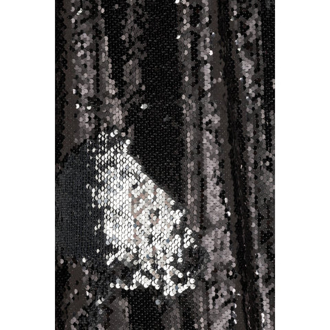 J-Line Gordijn Omkeerbaar Sequin Zwart/Zilver