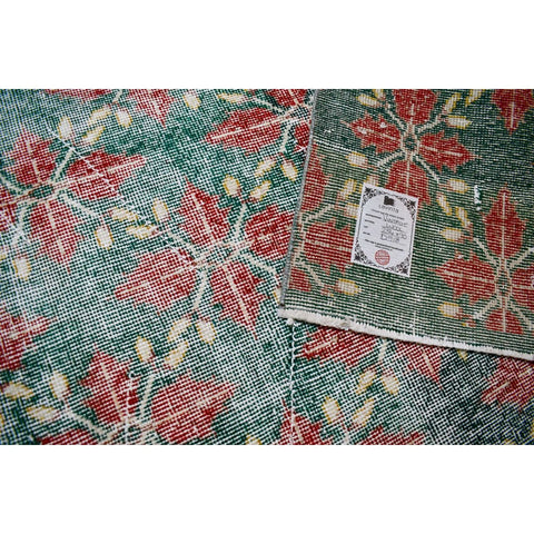 Bloemen vintage vloerkleed - 254x90 cm - HANDGEMAAKT