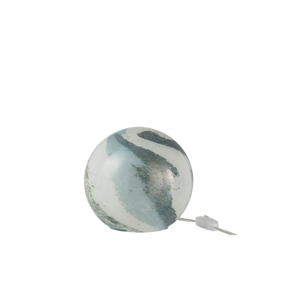 J-Line Dany Strepen Rond tafellamp - glas - blauw/ groen - S