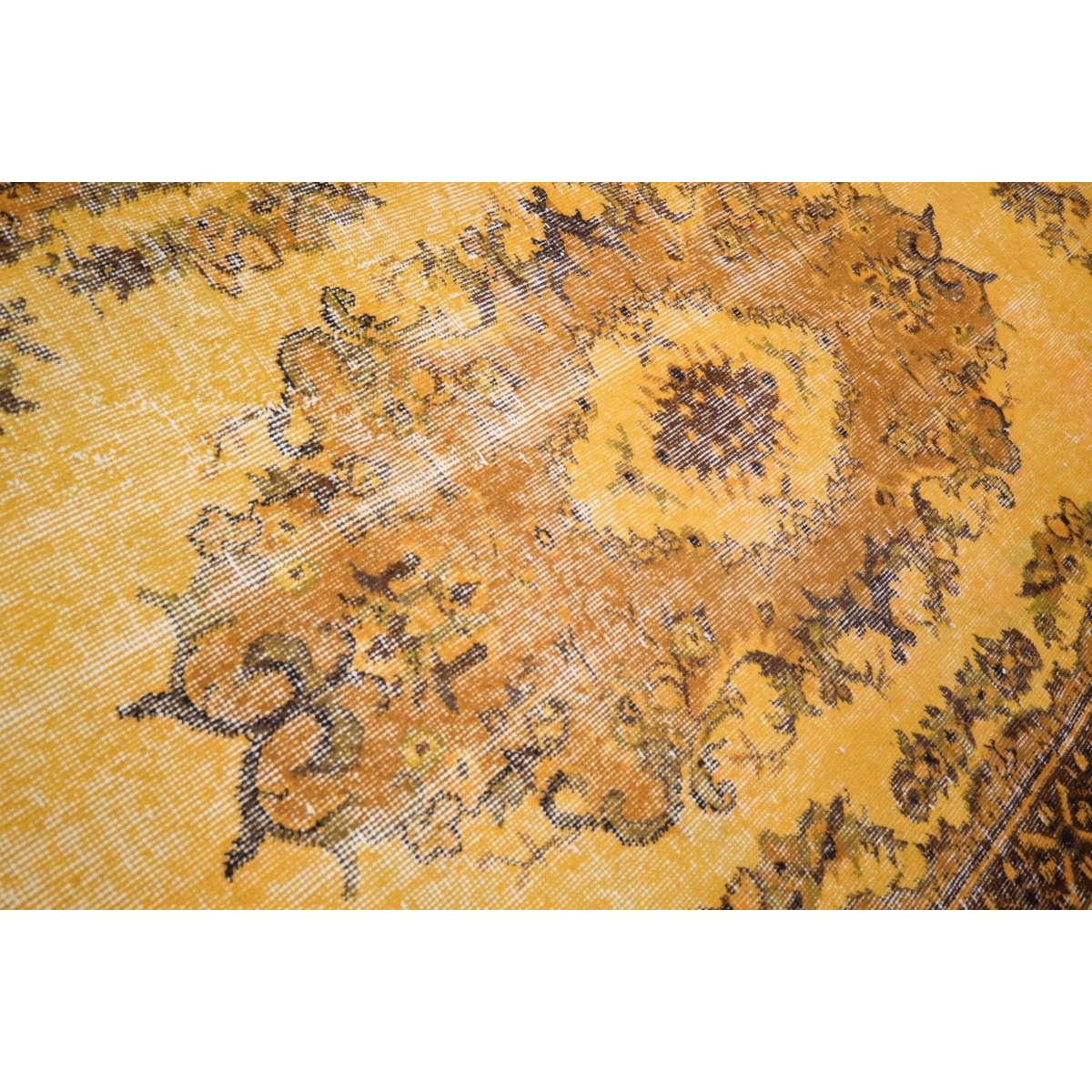 Geel vintage vloerkleed - 222x118 cm - HANDGEMAAKT