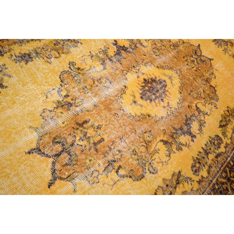 Geel vintage vloerkleed - 222x118 cm - HANDGEMAAKT