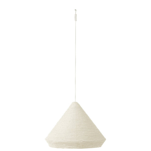 J-Line hanglamp conisch raffia - wit - klein