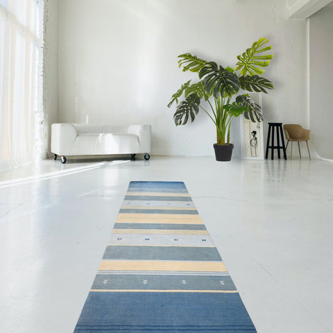 Gestreepte Gabbeh loper - 312x80 cm - HANDGEMAAKT