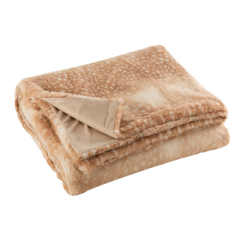 J-Line Plaid - polyester - bruin/beige - 175 x 130 cm