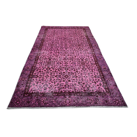 Roze vintage vloerkleed - 193x108 cm - HANDGEMAAKT