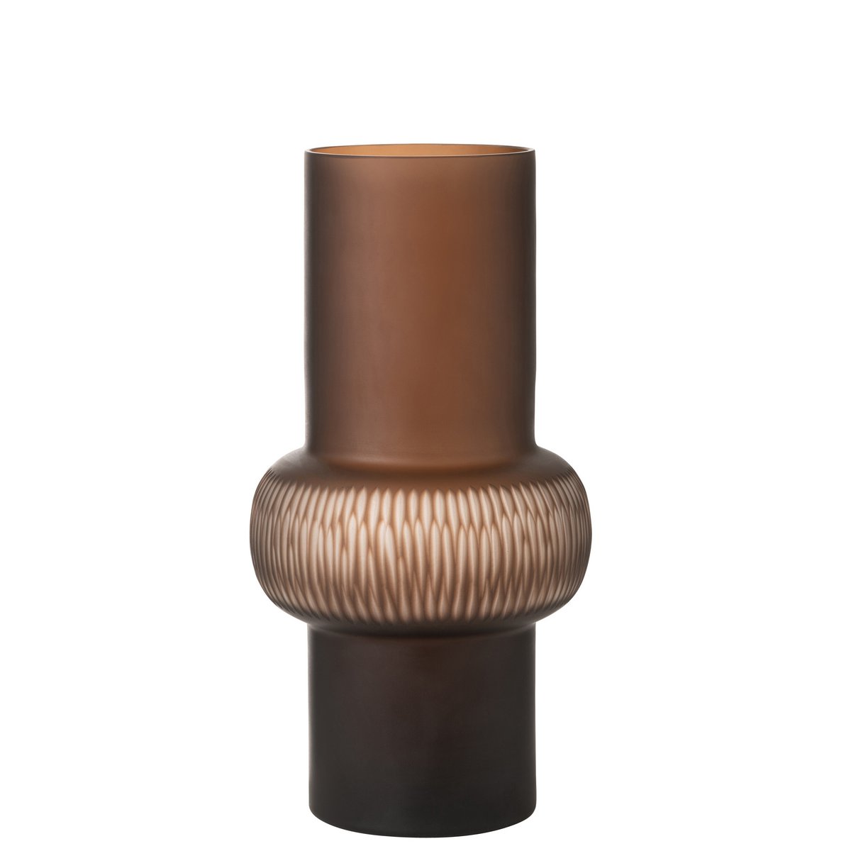 J-Line vaas Streep Bal - glas - bruin - large